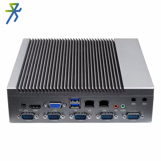 High Performance VGA USB3.0 COM DC 12V Dual LAN Fanless Linux Ubuntu Industrial Mini PC com porta paralela