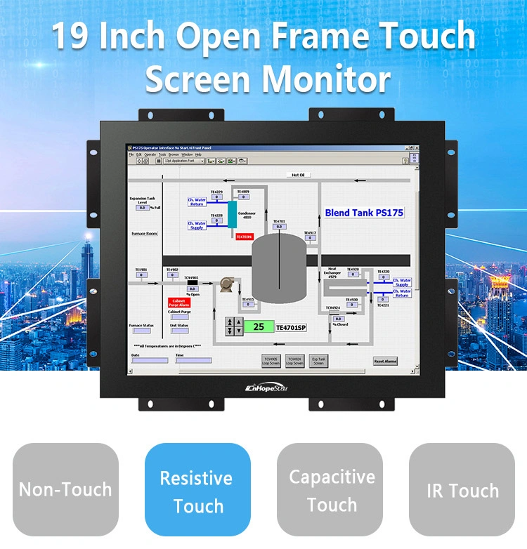 19 Inch LCD Touch Screen Monitor with Metal Case with Wall Mount and Support Embedded and