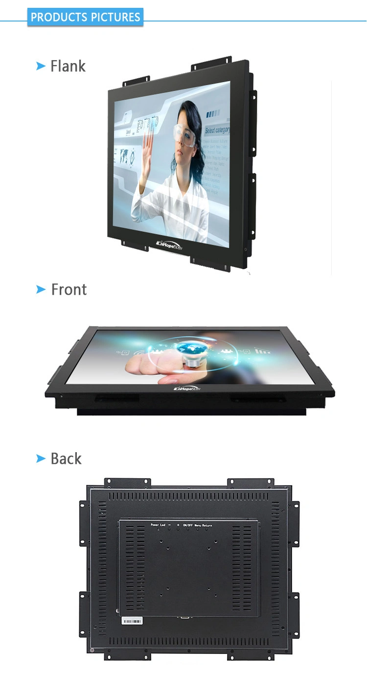 19 Inch LCD Touch Screen Monitor with Metal Case with Wall Mount and Support Embedded and