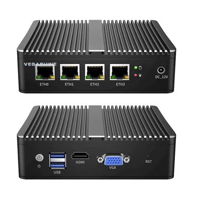 J4125 Quad Core 4 LAN AES Ni Pfsense Mikrotik Network Firewall Appliance Desktop Mini PC