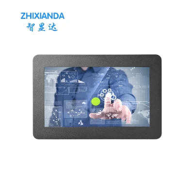 Zhixianda 8 polegadas 1280*720 widescreen capacitivo touch monitor industrial incorporado