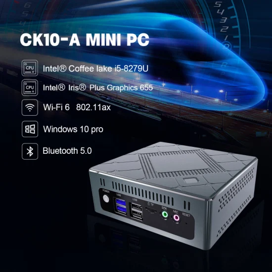 Qunshi 2022 Mais Recente Melhor Qualidade Inudstrial Mini Comouter PC Ck10 Coffee Lake I5 8279u Mini Computador Intel Windows 10 Gaming PC para Negócios Trabalho Mini PC