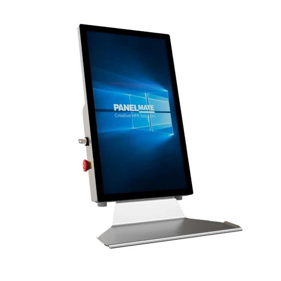 Painel de operação do sistema de braço de suporte HMI vertical de 21,5 polegadas Display industrial Monitor de toque capacitivo Full HD TFT 1920X1080 Resolução à prova d'água e à prova de poeira